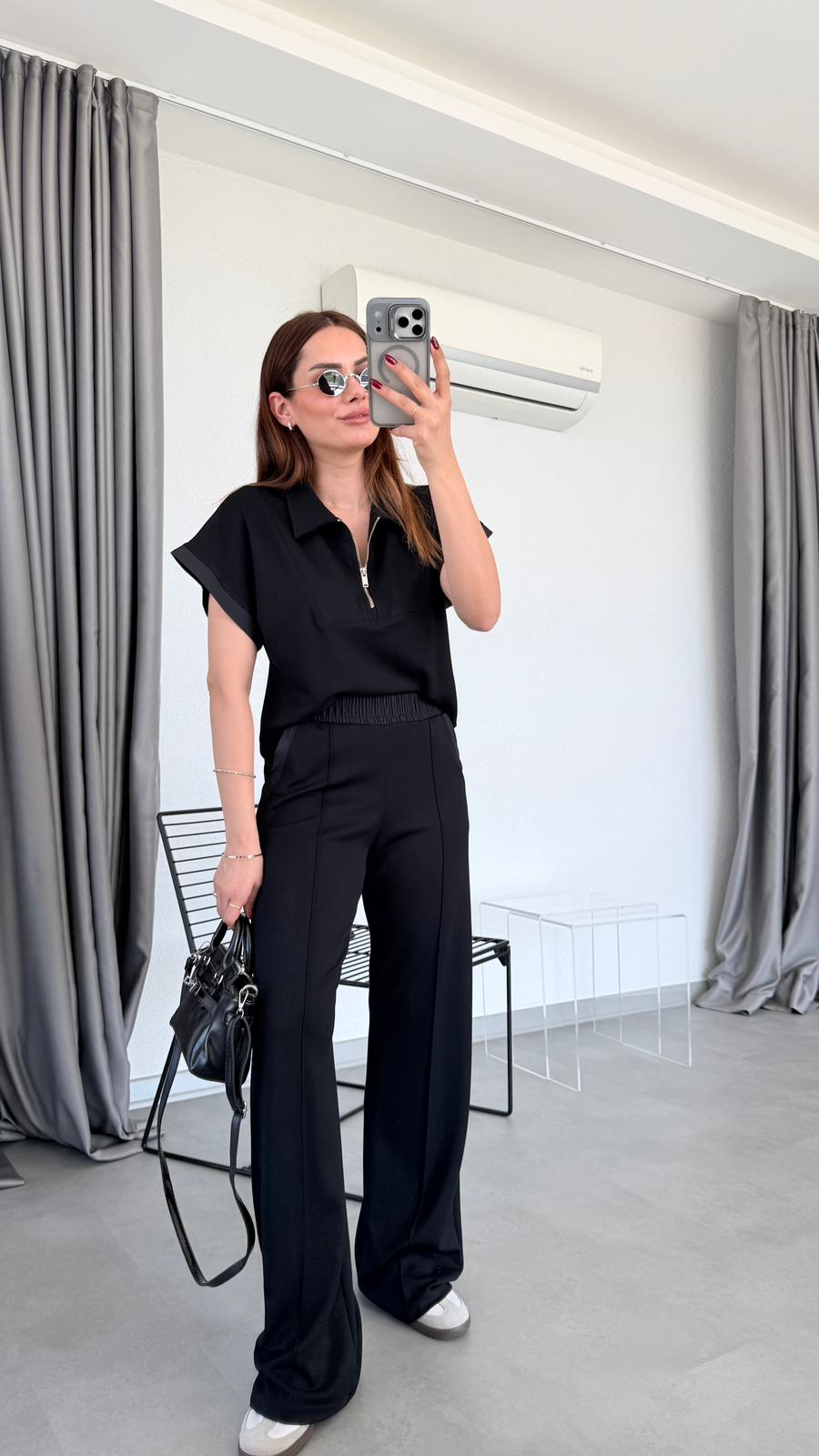 Tiana Polo Yaka Yarım Fermuarlı Sweat Pantolon Takım