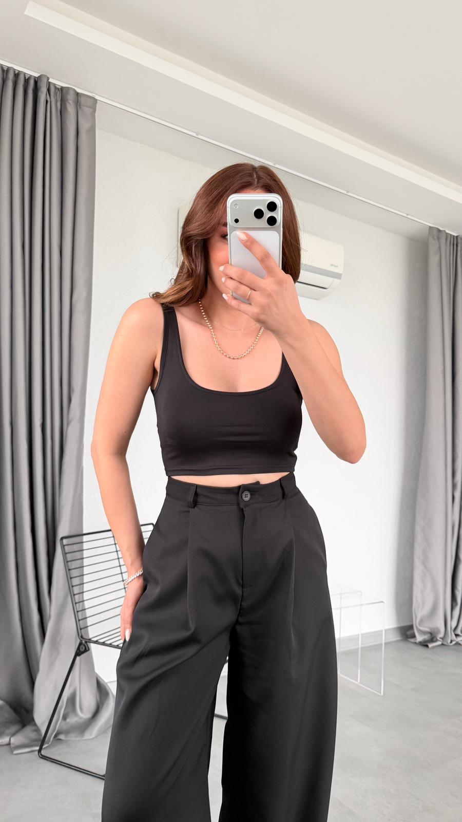 Arden Kalın Askılı Crop Büstiyer