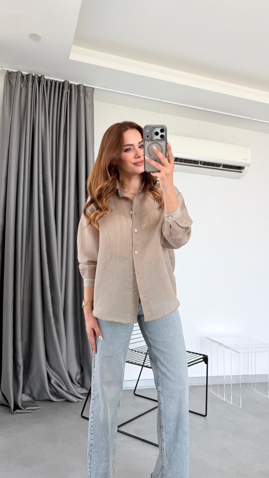 Vizon Mimoza Oversize Gömlek