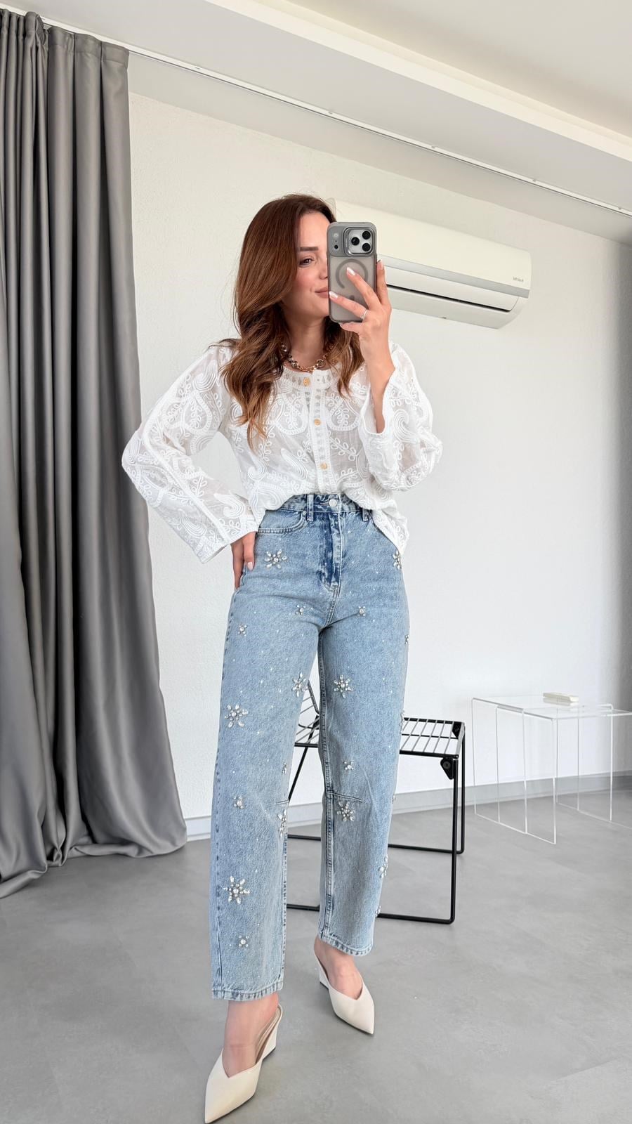 Miami Taş İşlemeli Balon Fit Jean