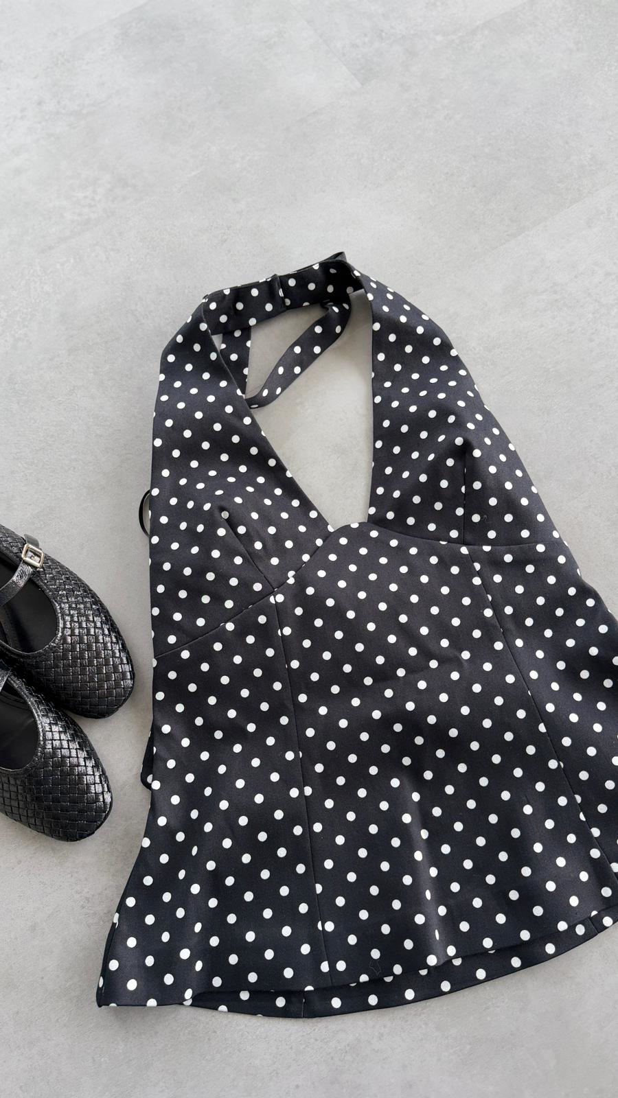 Bağlama Detaylı Puantiyeli Bluz