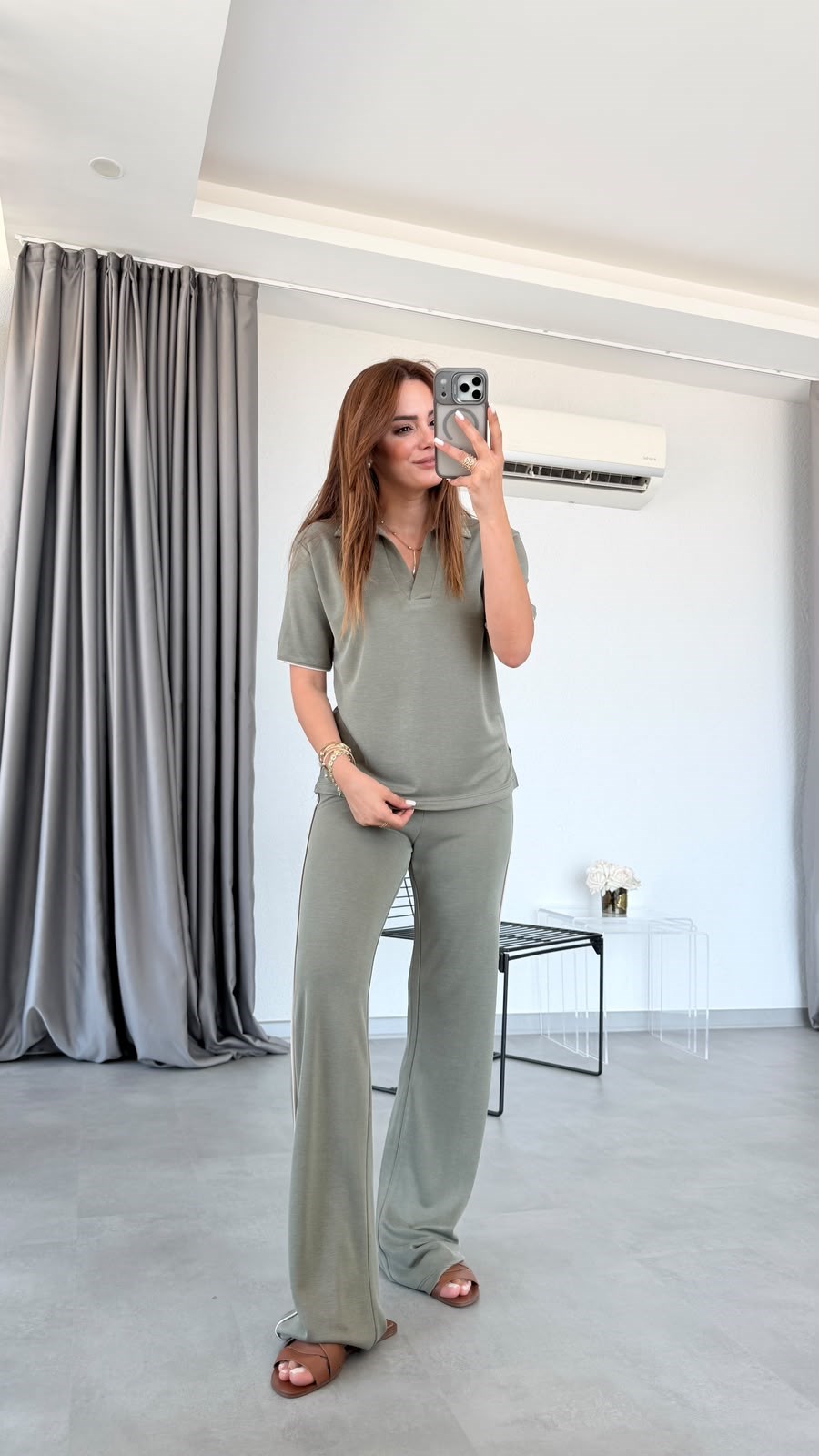 Haki Vessa Şerit Detaylı Takım