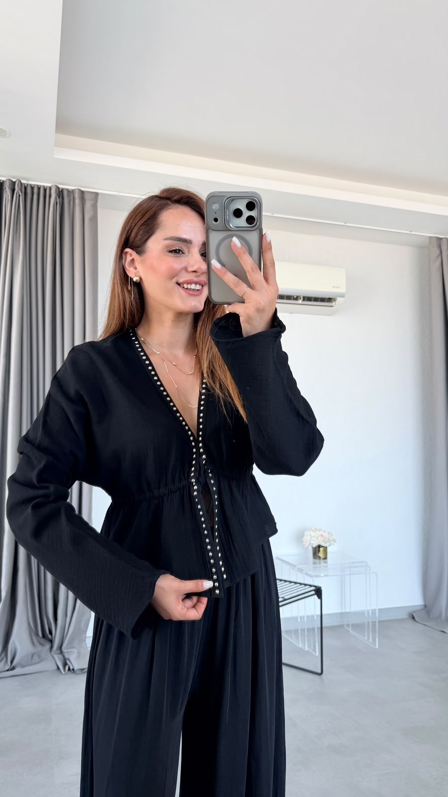Siyah Maven Taş Detaylı Bolero