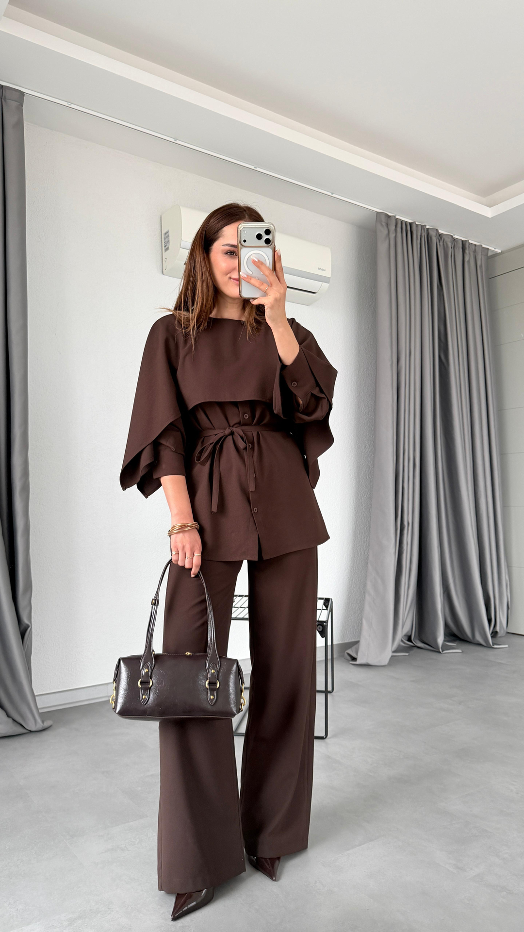 Fauna Pelerin Detaylı Gömlek Takım