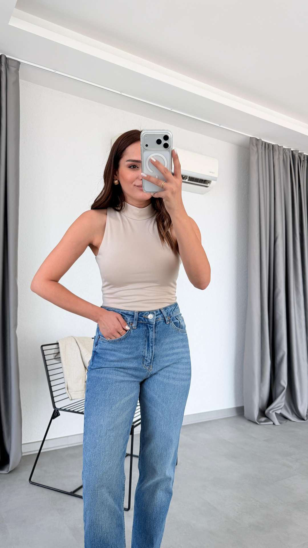 Franco Boğazlı Kolsuz Bodysuit