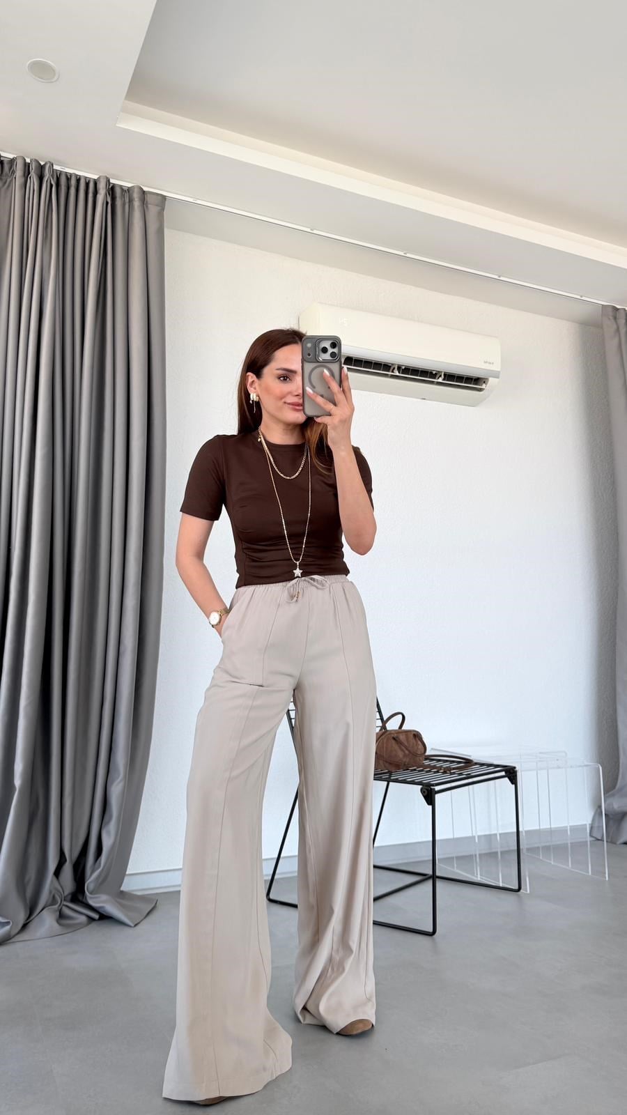 Vizon Kala Beli Lastikli Bol Paça Pantolon