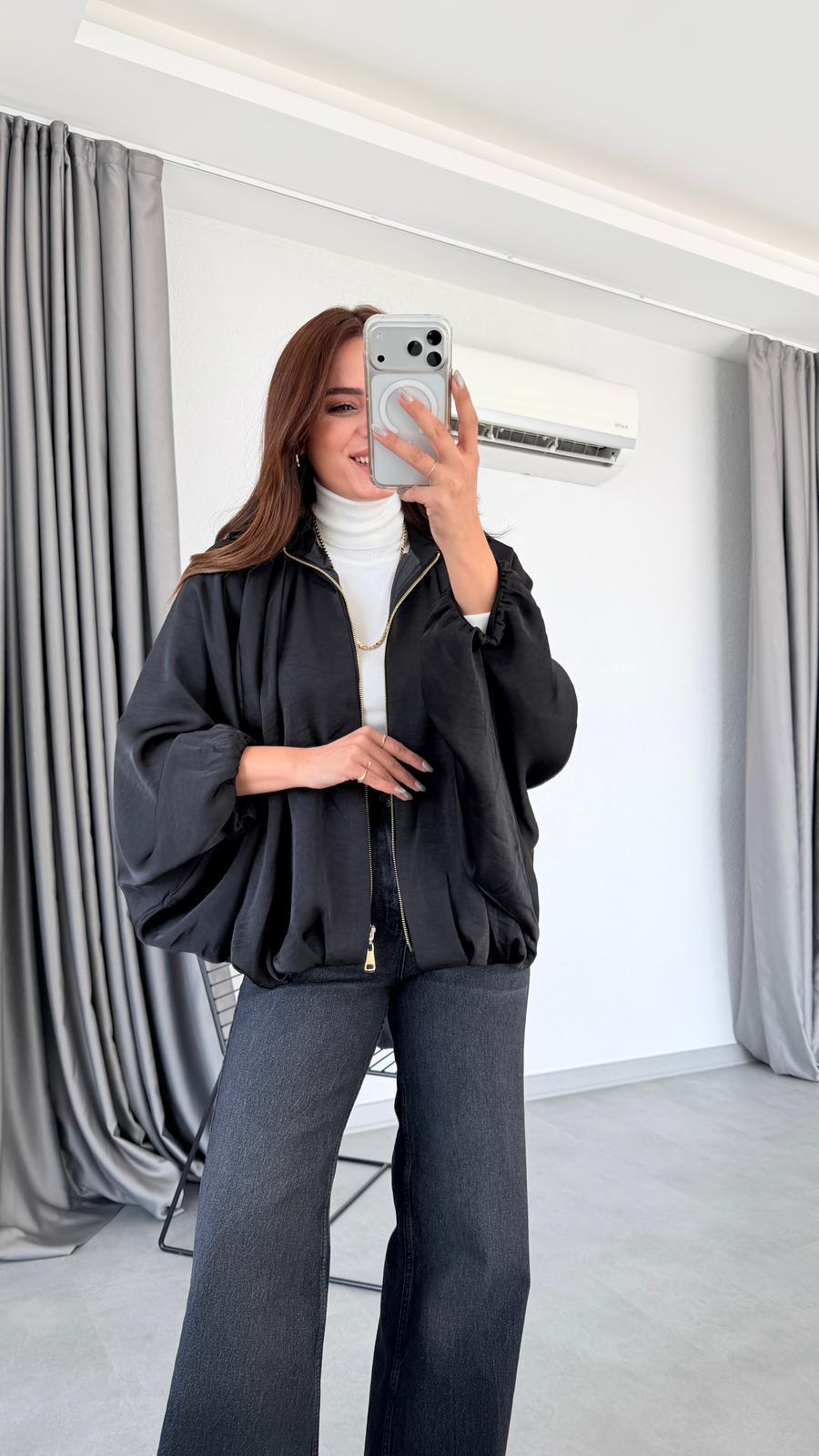 Maury Bomber Saten Ceket