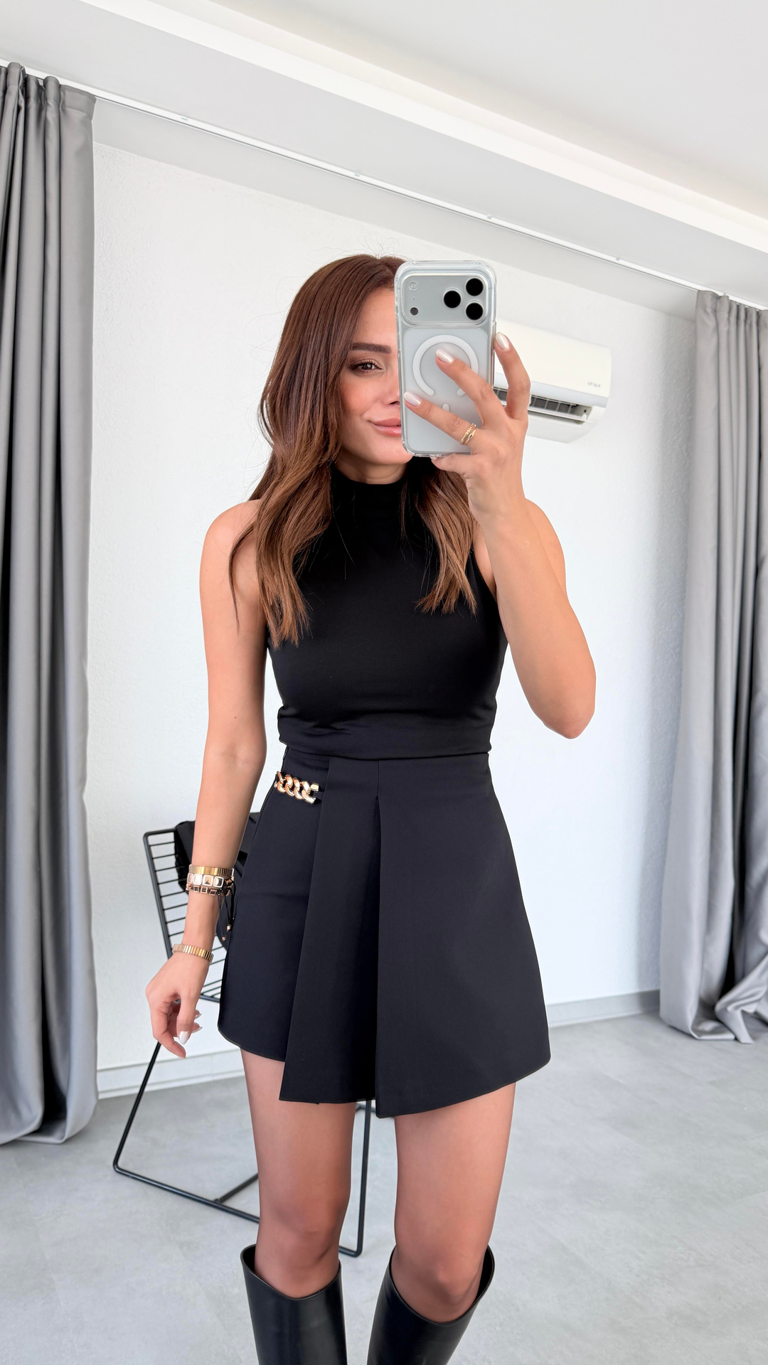 Franco Boğazlı Kolsuz Bodysuit