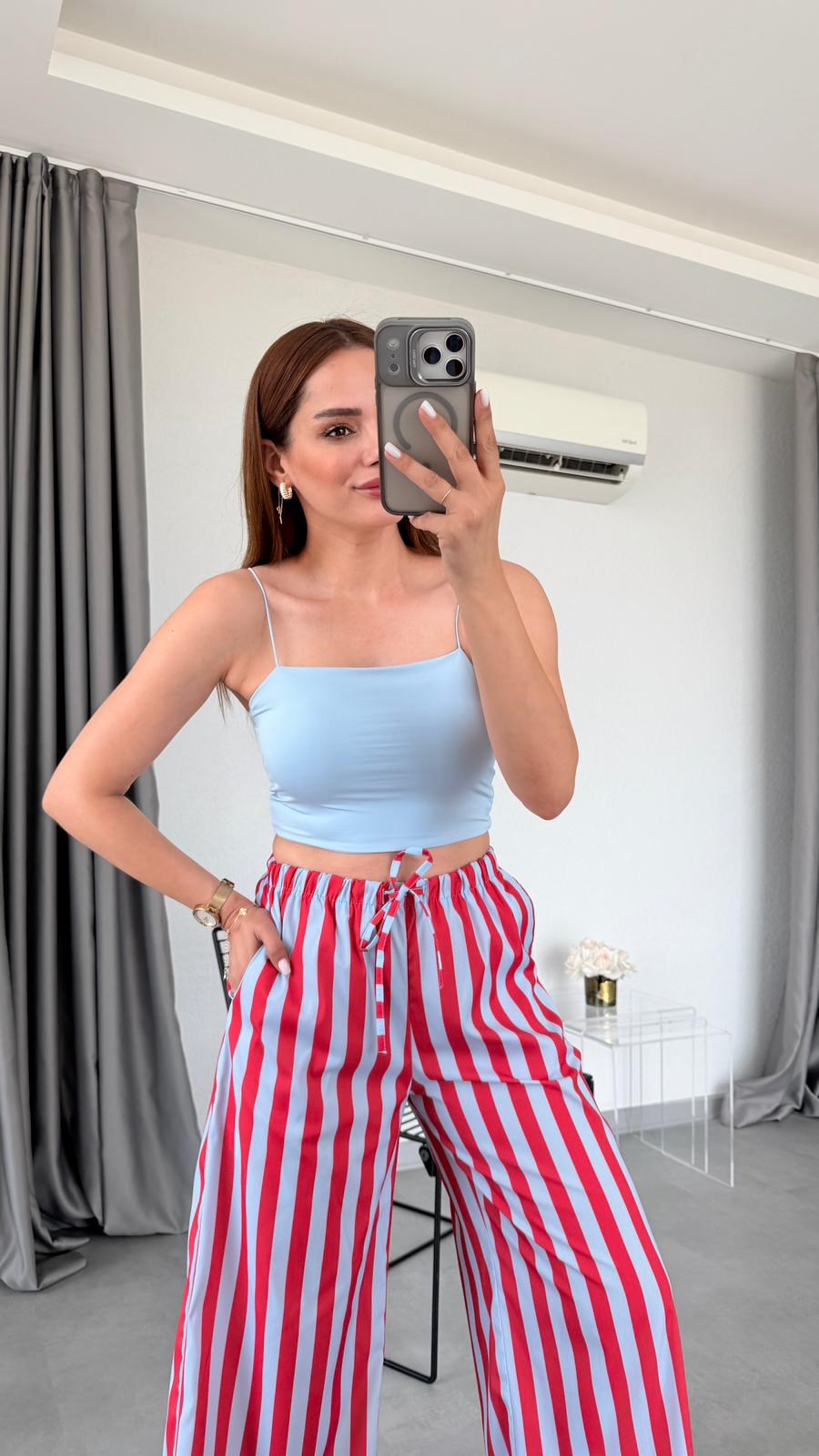 Bebe Mavisi Fugor İp Askılı Crop