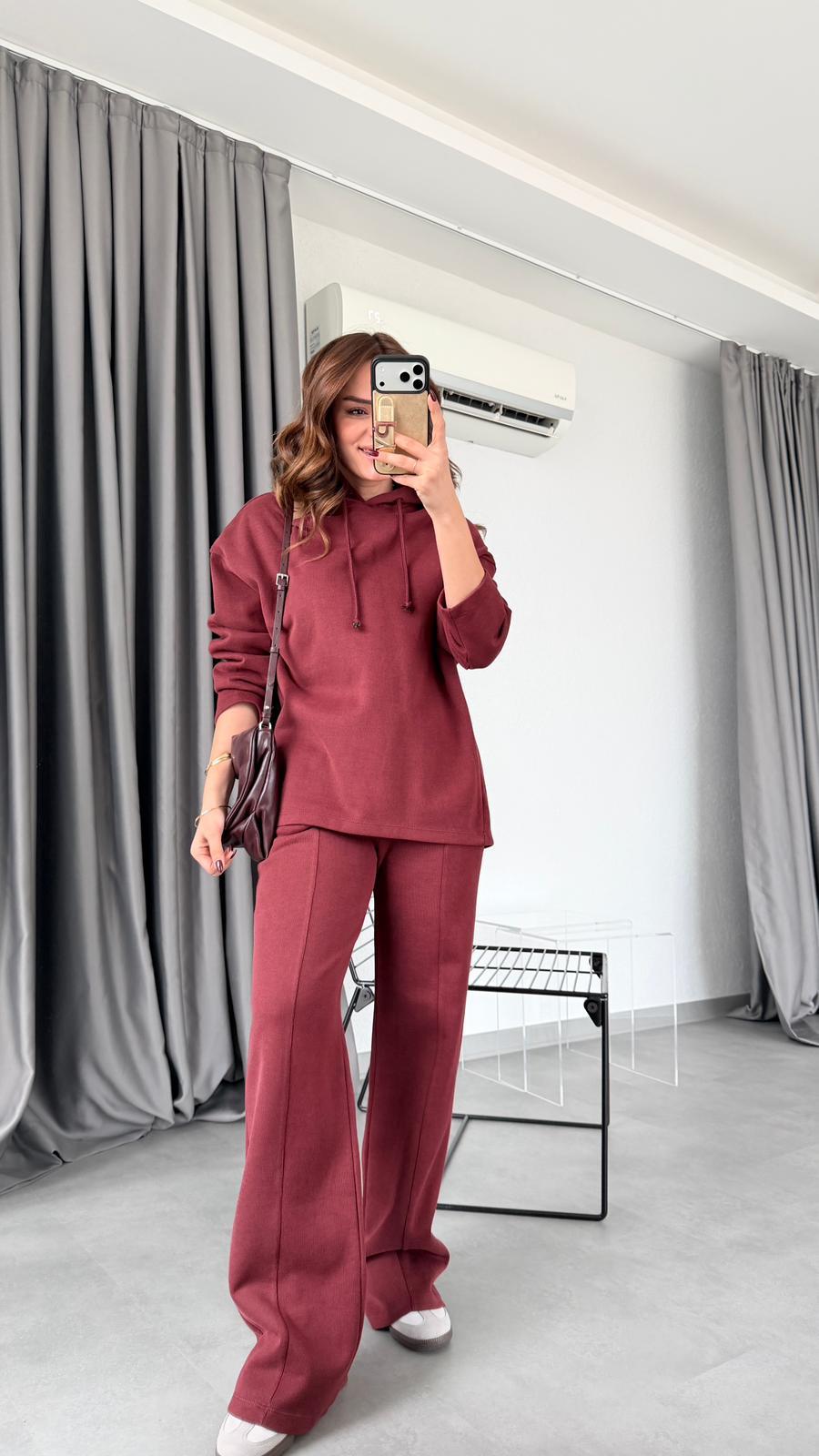 Diana Kapşonlu Triko Takım