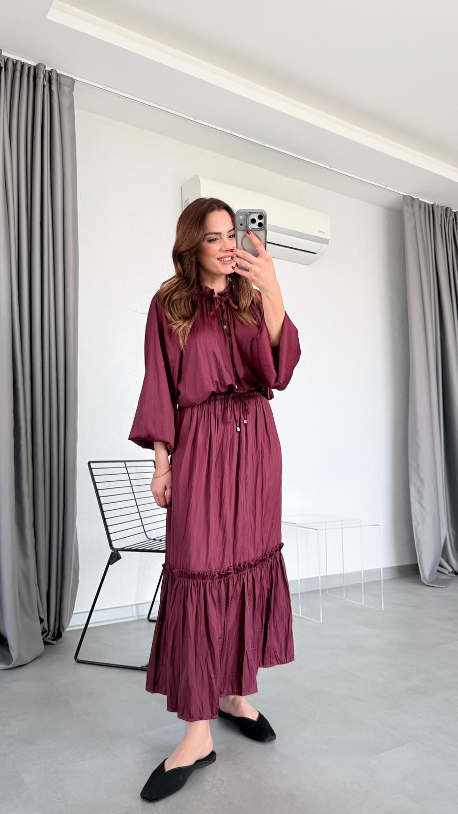 Cindy Crushlı Bluz Etek Takım