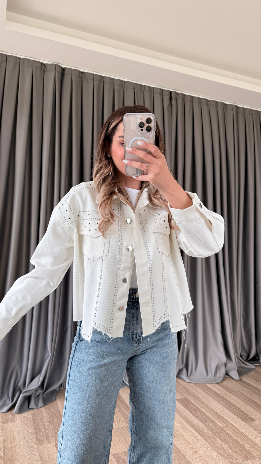 Gabardin Taşlı Ceket