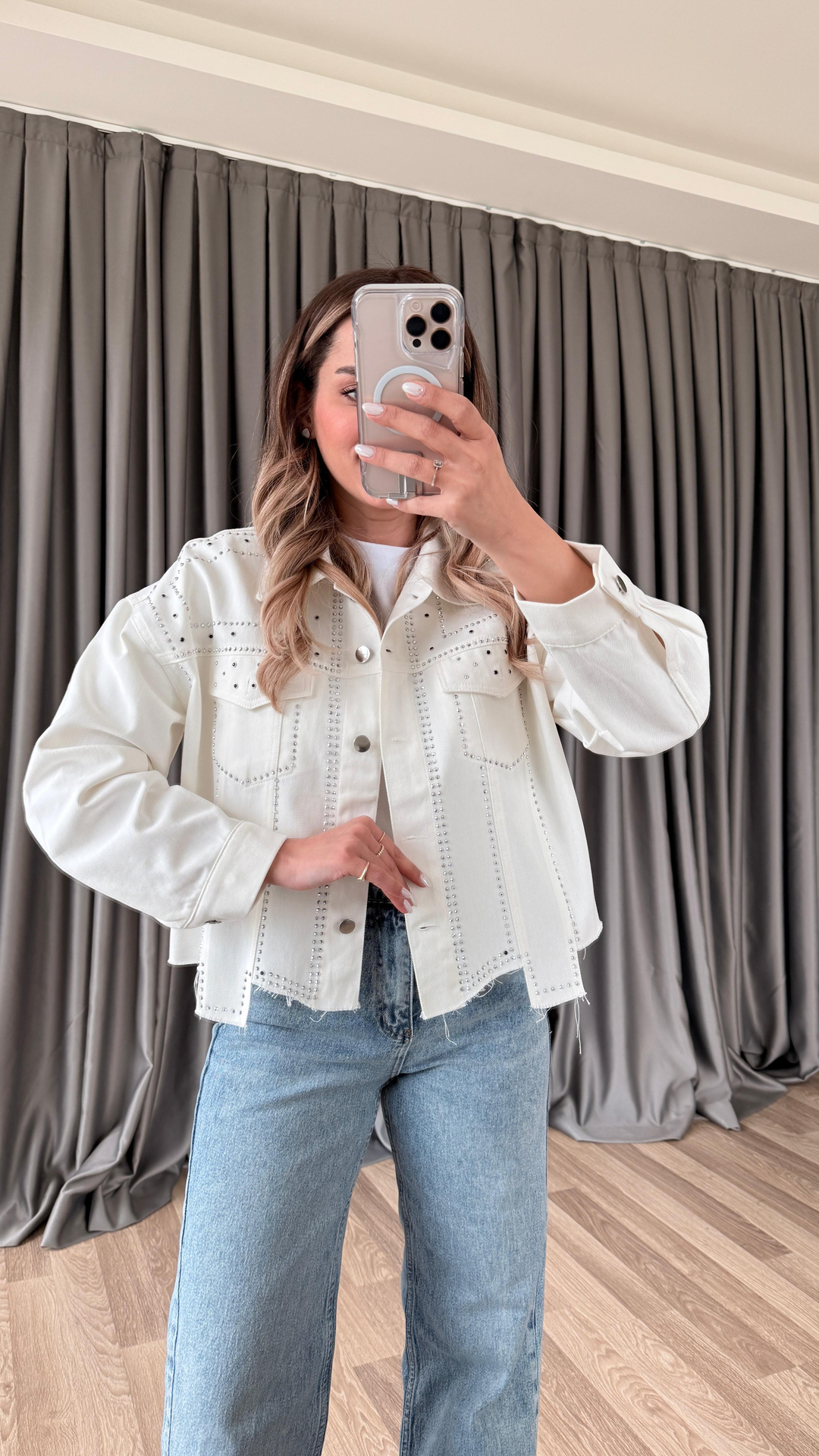 Gabardin Taşlı Ceket
