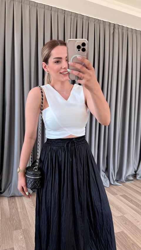 Lilith Sırtı Fermuarlı Crop