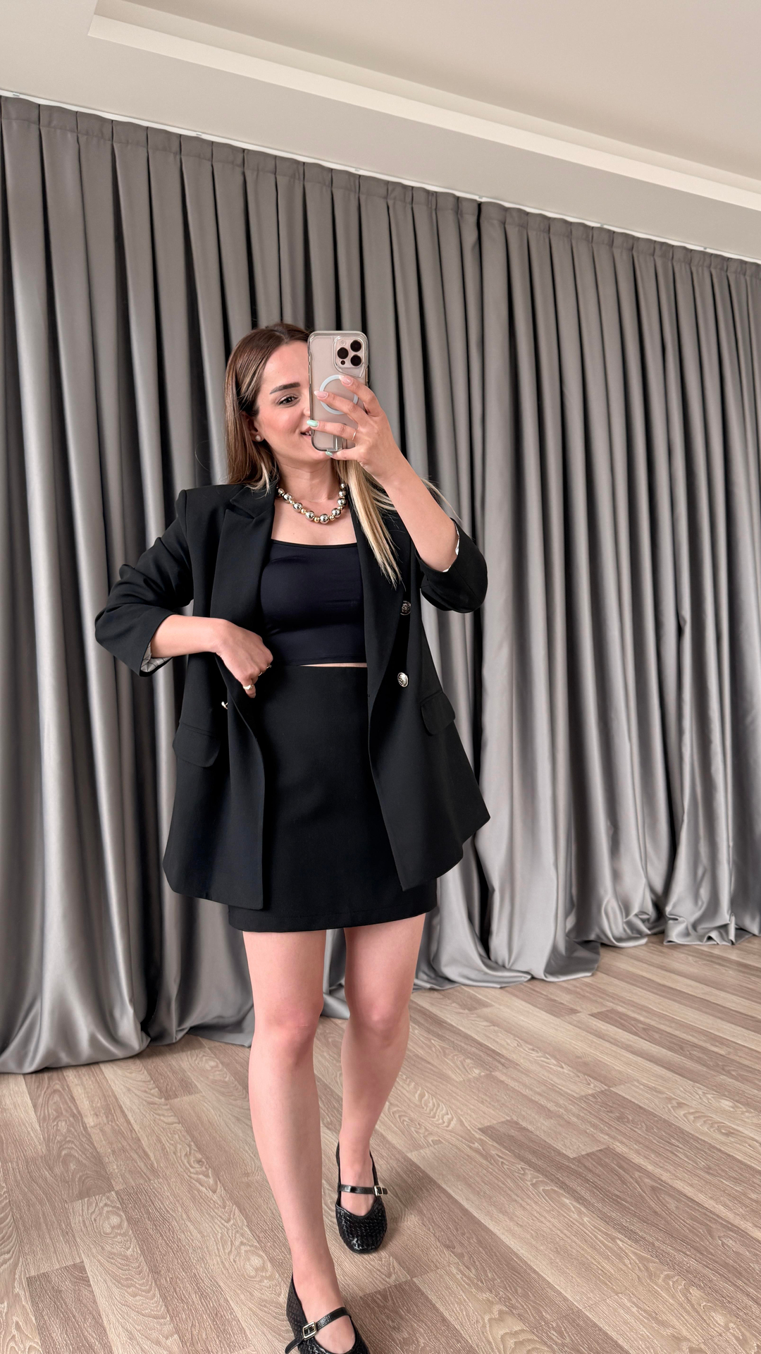 Lizbon Gold Düğmeli Blazer Ceket