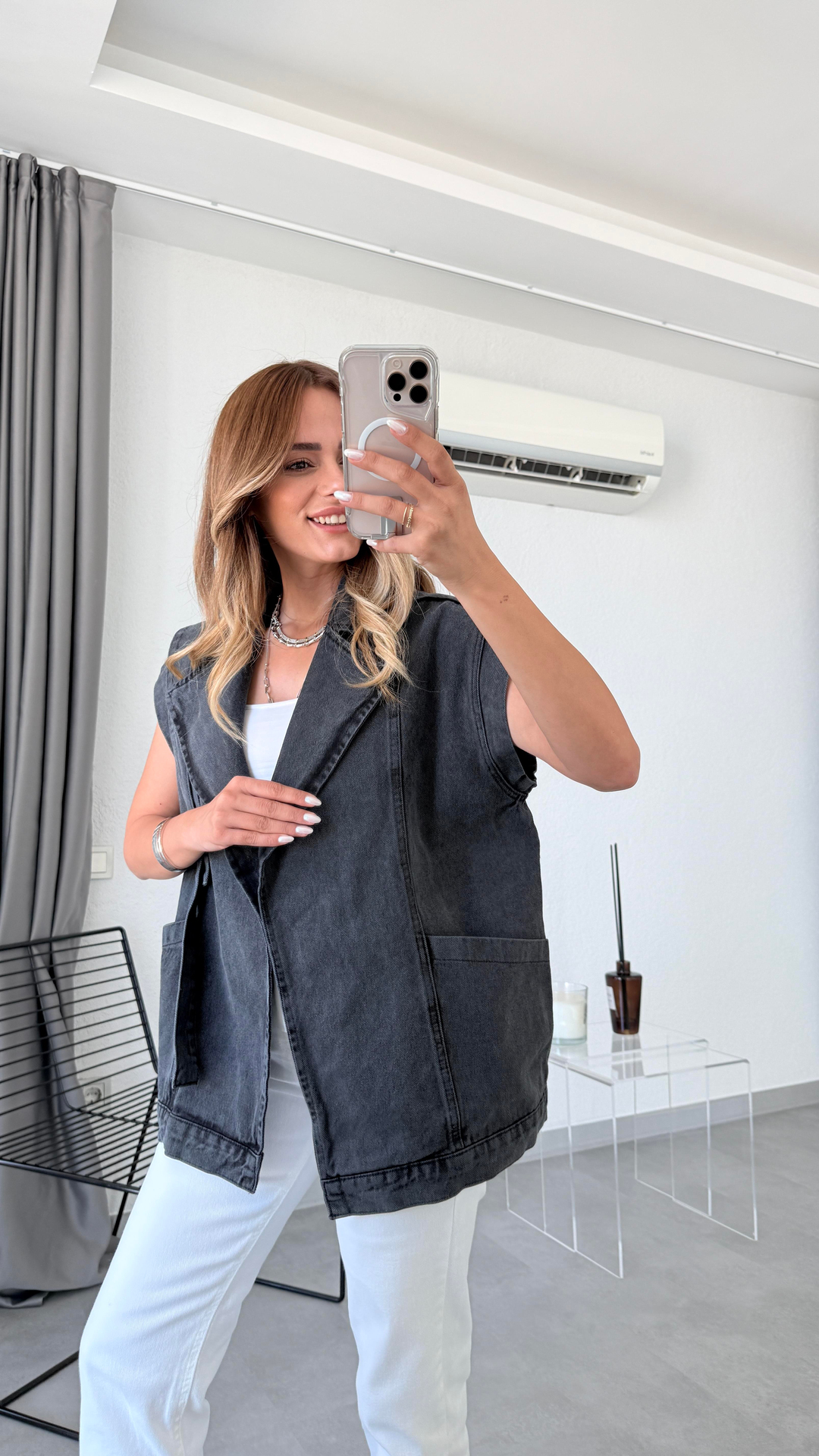 Pelin Yıldız Butik | Alena Kuşaklı Yelek | Mersin Butik 