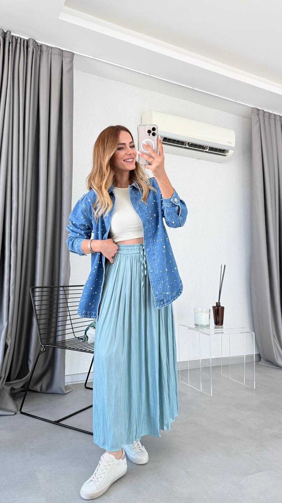 Pelin Yıldız Butik | Carley Kırışık Etek | Mersin Butik