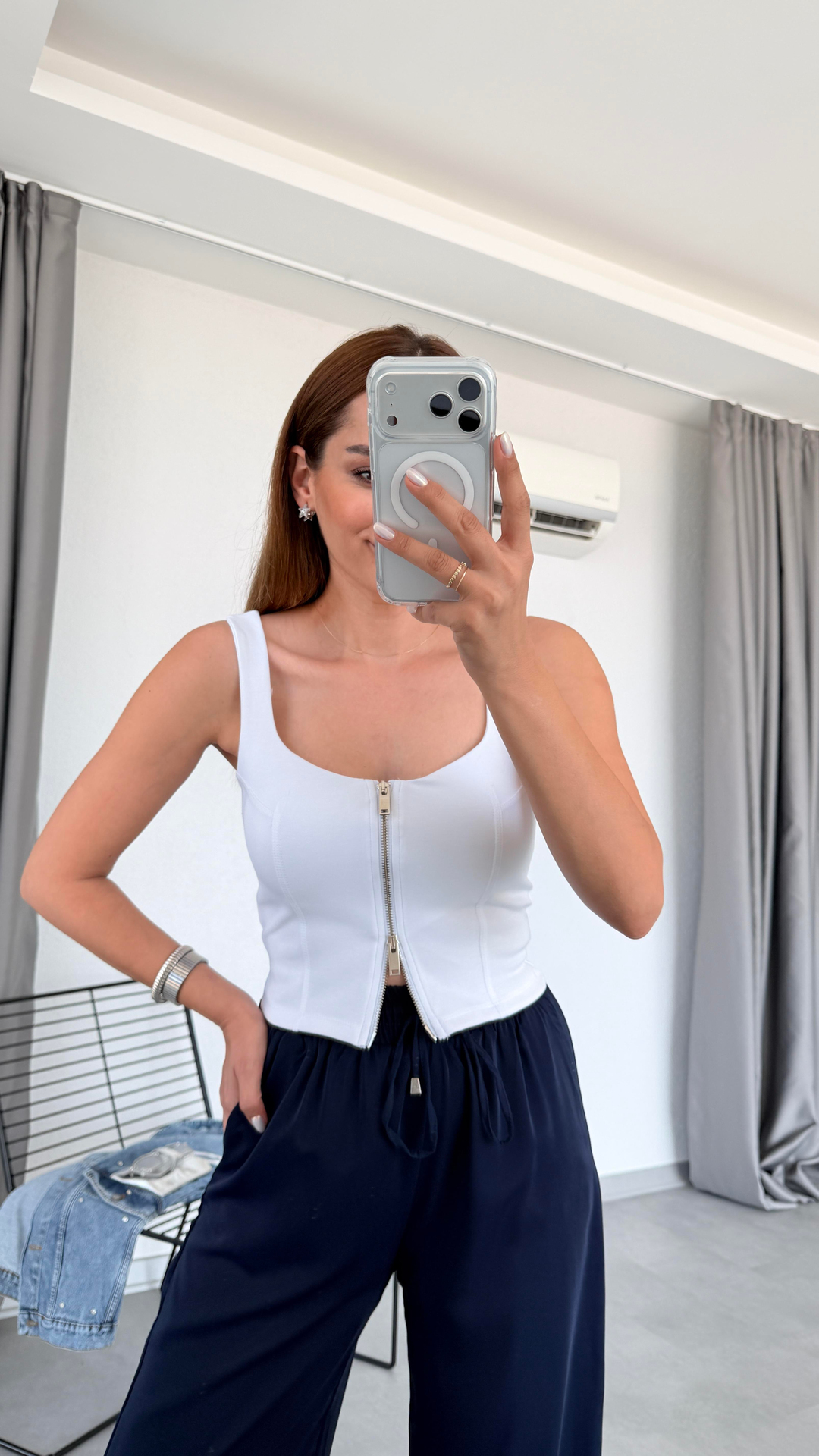 Pelin Yıldız Butik | Haven  Önü Fermuarlı Crop | Mersin Butik