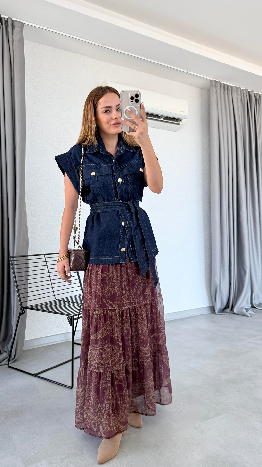Pelin Yıldız Butik | Kalın Denim Cepli Yelek | Mersin Butik 