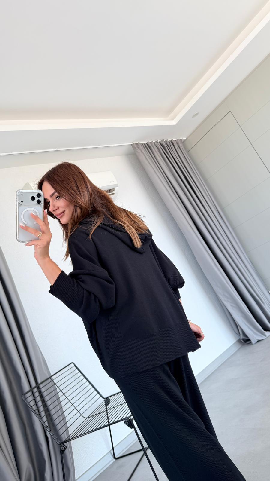 Pelin Yıldız Butik | Kapşonlu Triko Takım | Mersin Butik
