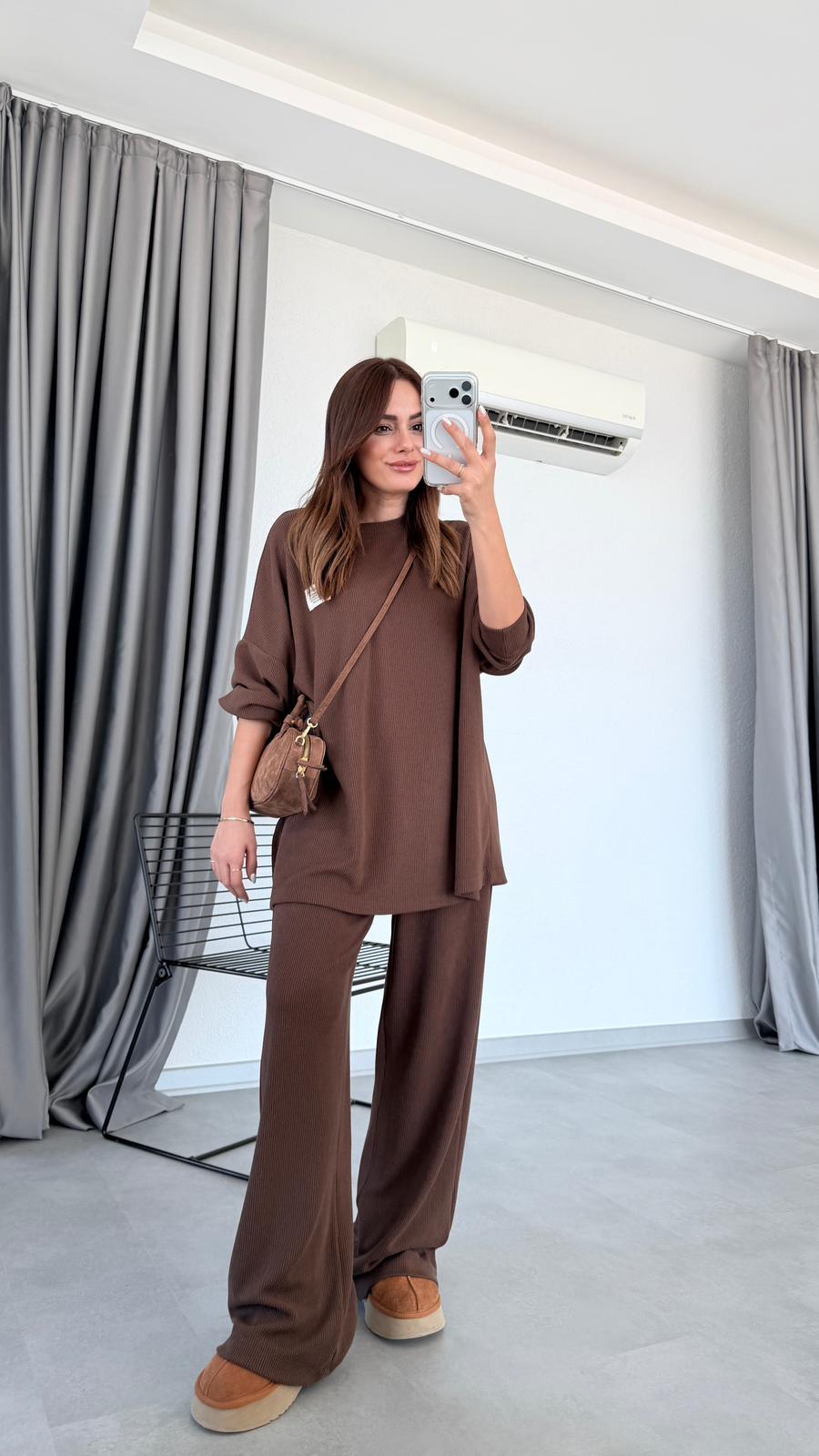 Pelin Yıldız Butik | Klasik Fitilli Kazak ve Pantolon Takım | Mersin Butik