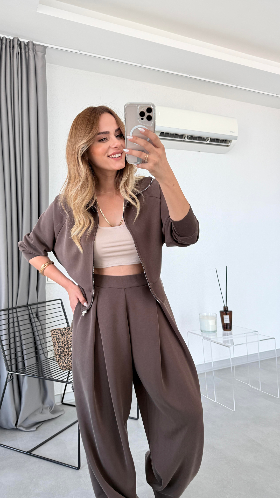 Pelin Yıldız Butik | Lenora Fermuarlı Modal Takım | Mersin Butik
