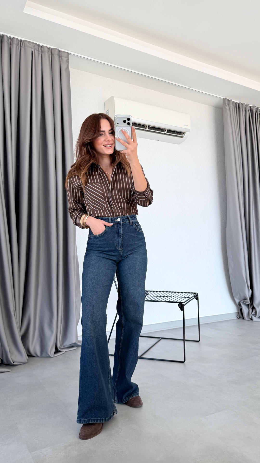 Pelin Yıldız Butik | Liana Geniş Paça Jean | Mersin Butik