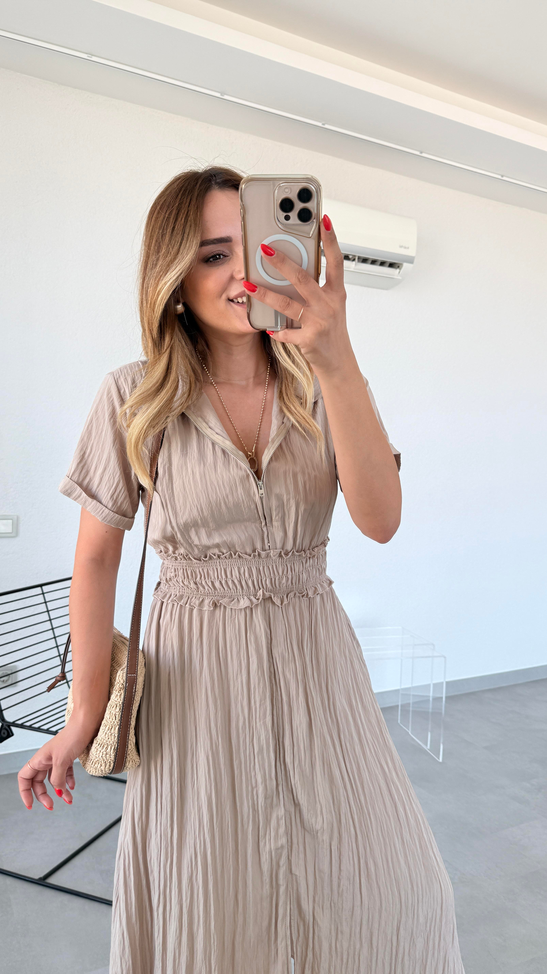 Pelin Yıldız Butik | Miya Önü Fermuarlı Beli Lastikli Elbise | Kadın Giyim