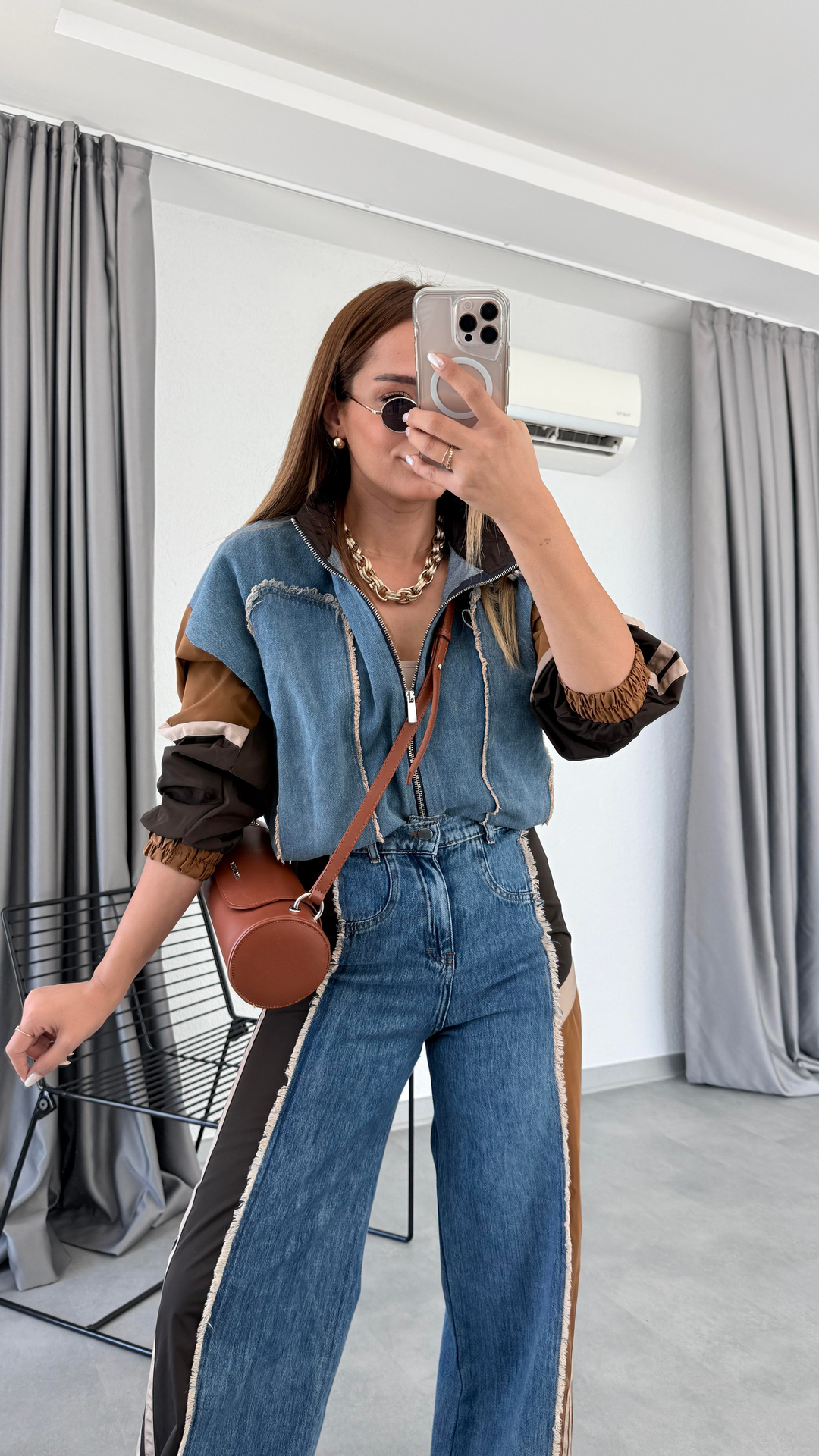 Pelin Yıldız Butik | Paraşüt Kumaş Püsküllü Denim Takım | Mersin Butik 