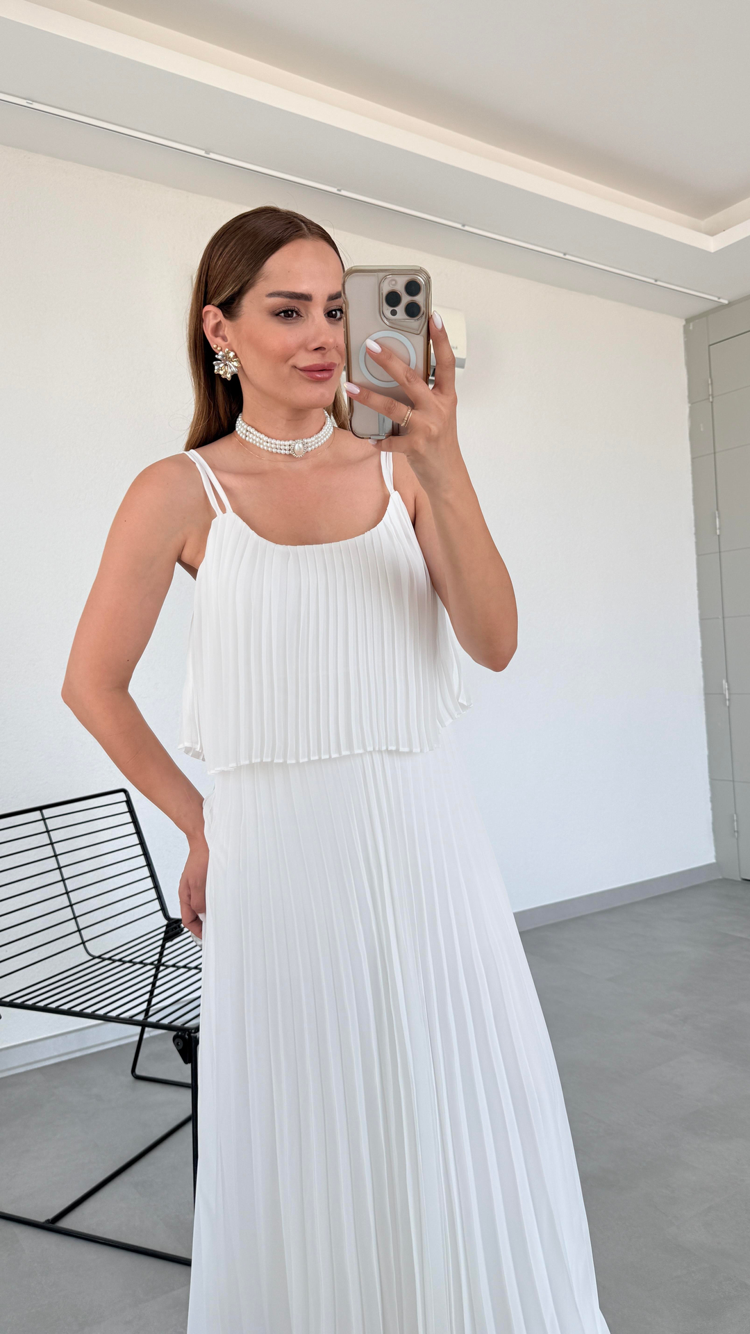 Pelin Yıldız Butik | Tiana Askılı Piliseli Elbise | Kadın Giyim