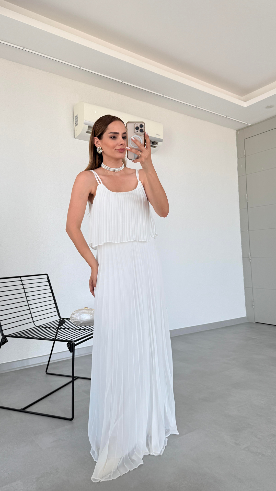 Pelin Yıldız Butik | Tiana Askılı Piliseli Elbise | Kadın Giyim