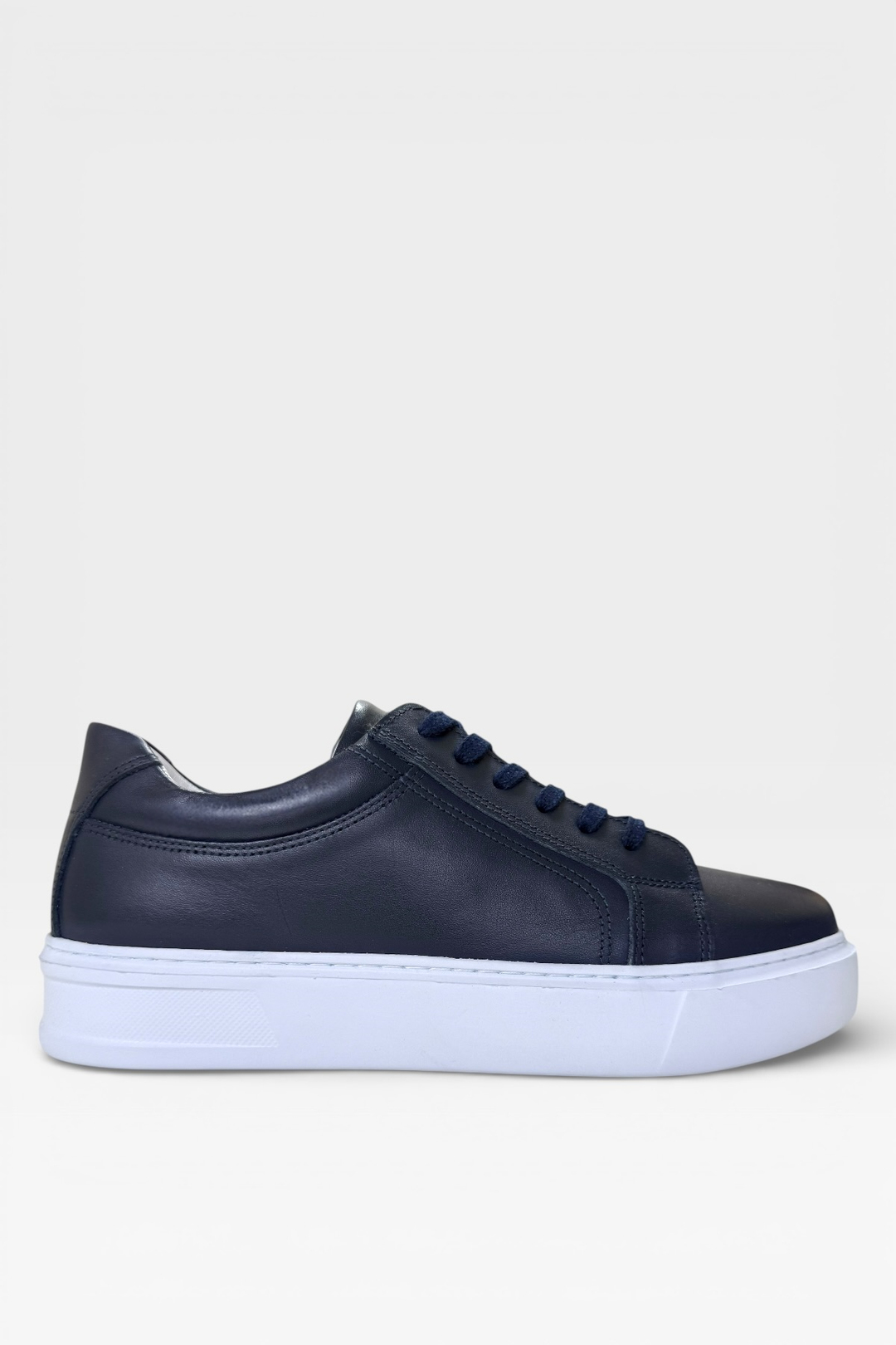 Hakiki Deri Sneaker Erkek Ayakkabı LACİVERT
