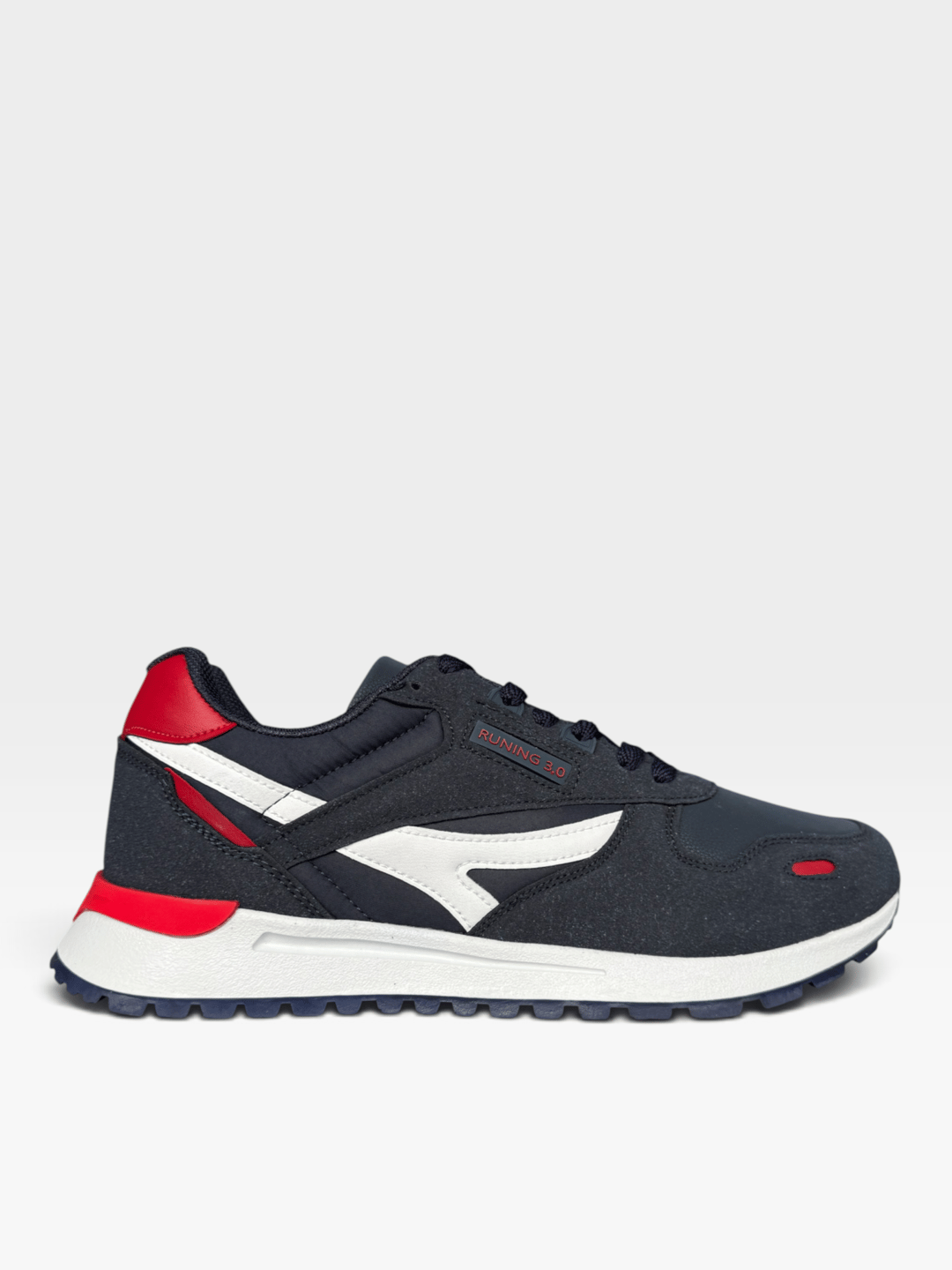Erkek Ortopedik Günlük Yürüyüş Koşu Sneaker Spor Ayakkabı LACİVERT - KIRMIZI
