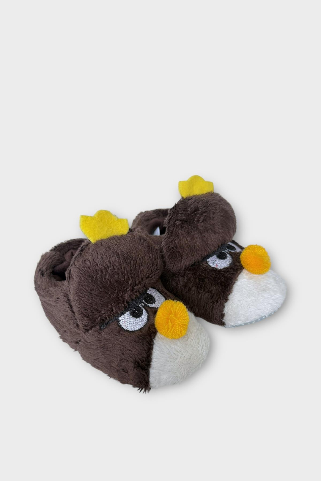Çocuk Kızgın Ördek Figürlü Unisex Panduf KAHVERENGİ