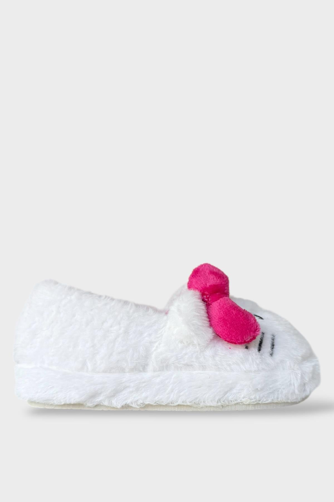 Kışlık Kadın HelloKitty Figürlü Kaydırmaz Taban Ev Ayakkabısı Panduf BEYAZ - PEMBE