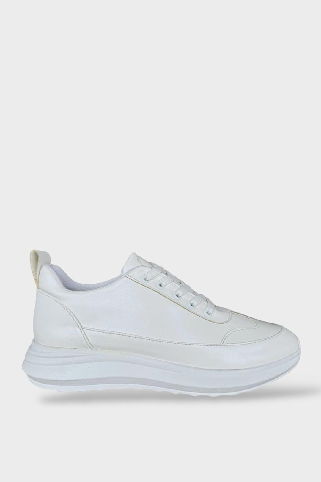 Bağcıklı Kadın Spor Sneaker Ayakkabı BEYAZ