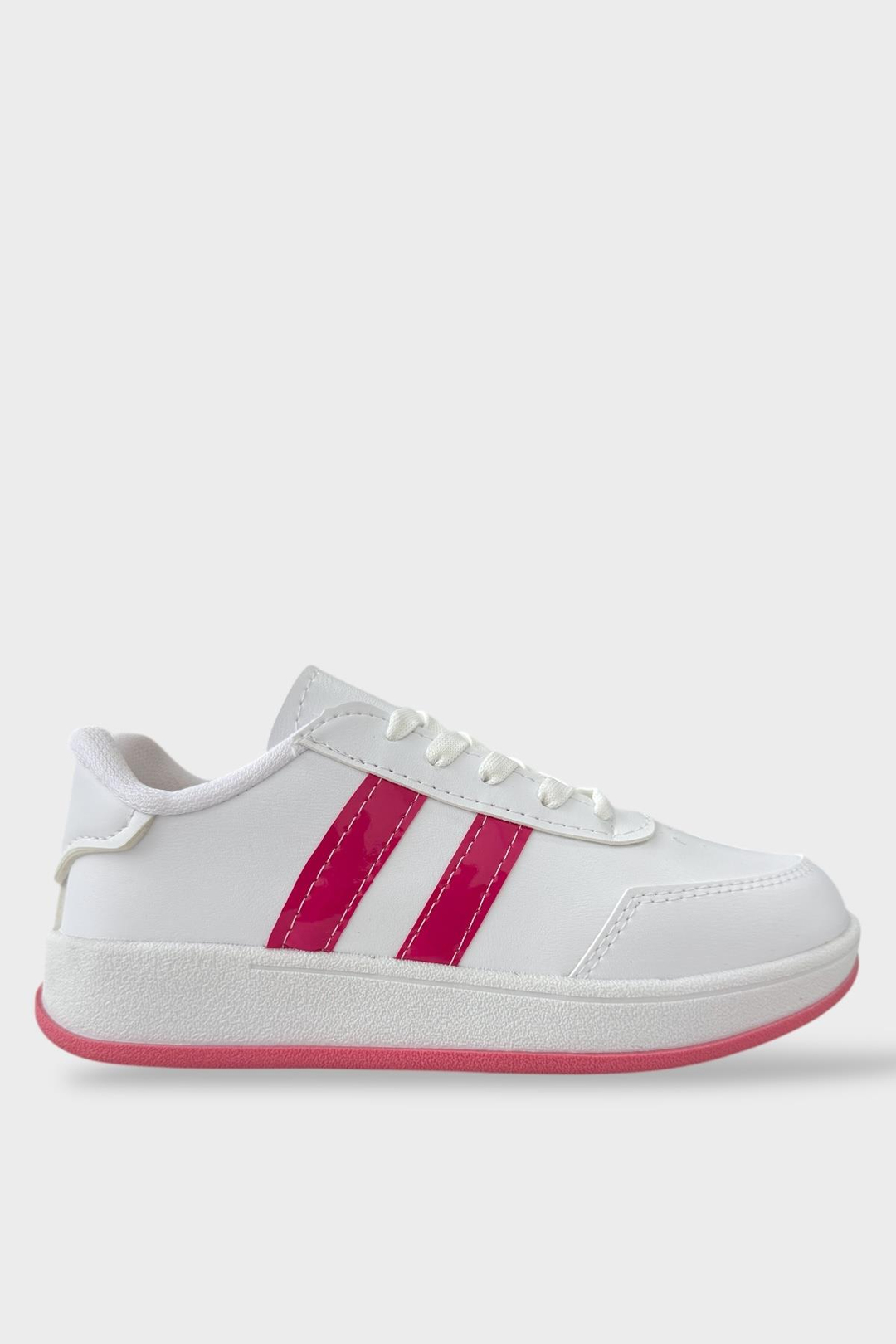 Unisex Düz Hafif Taban Günlük Sneaker Ayakkabı BEYAZ - FUŞYA