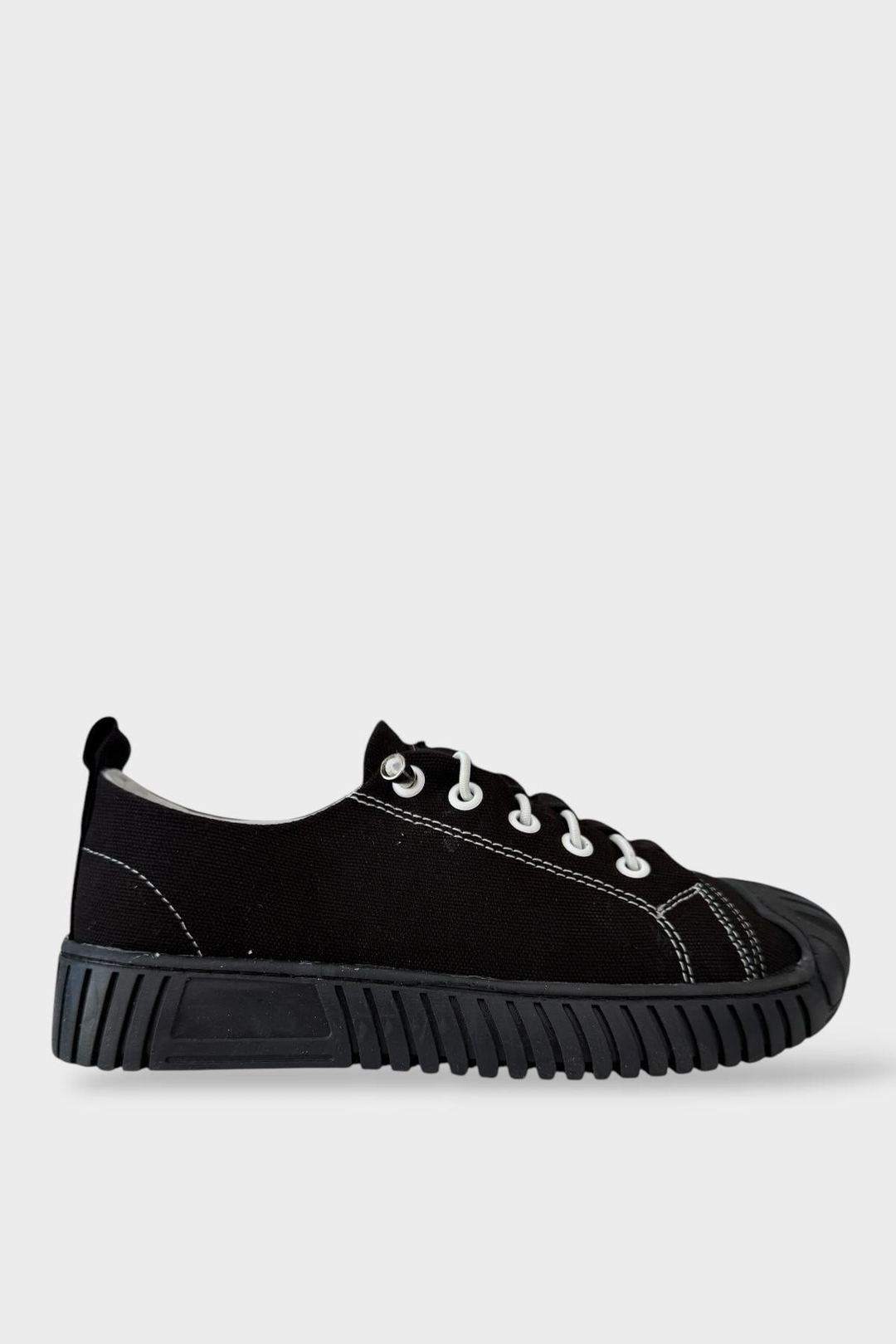 Unisex Kolay Giyilebilir Lastik Bağcıklı Spor Keten Sneaker Ayakkabı SİYAH