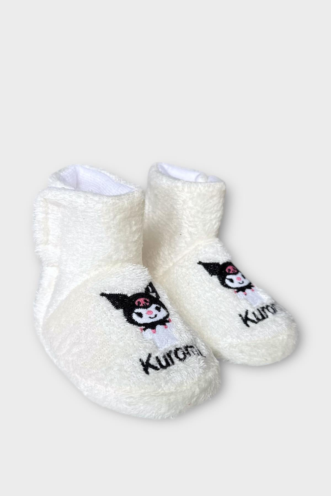 Çocuk Kuromi Nakış Detaylı Panduf BEYAZ
