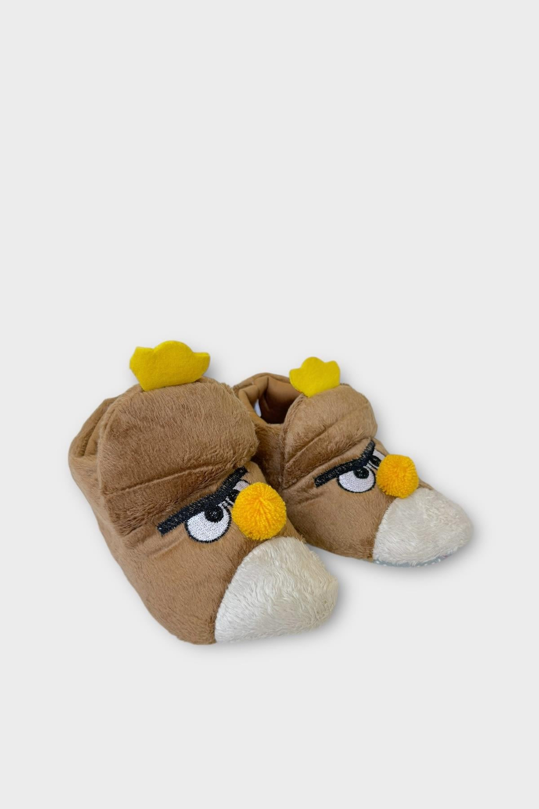 Çocuk Kızgın Ördek Figürlü Unisex Panduf VİZON