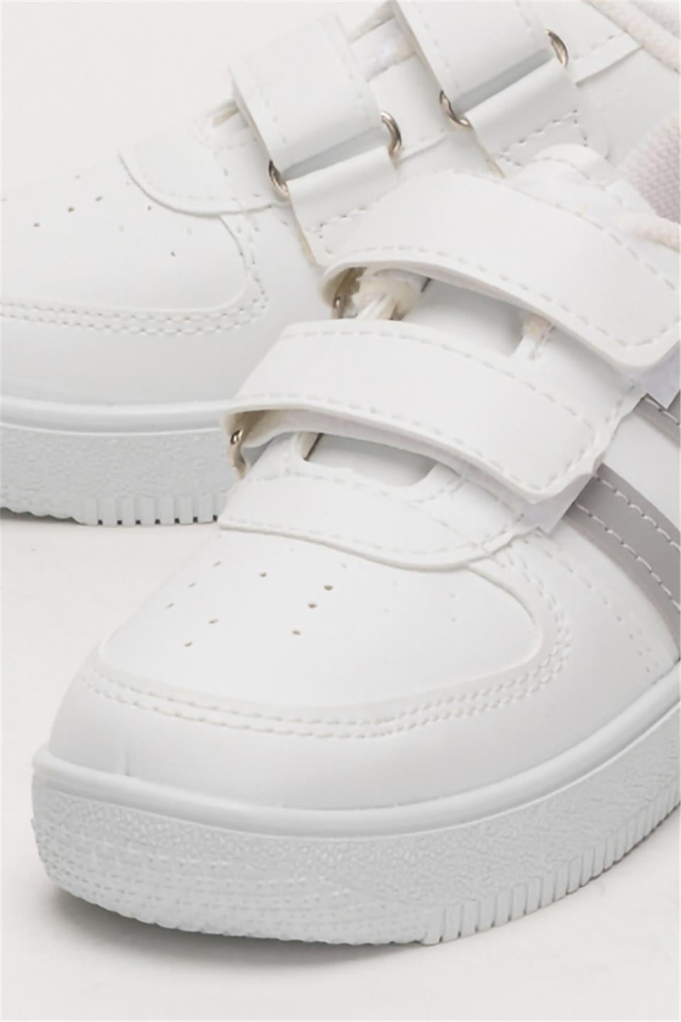 Çocuk Sneaker Spor Ayakkabı BEYAZ - FÜME