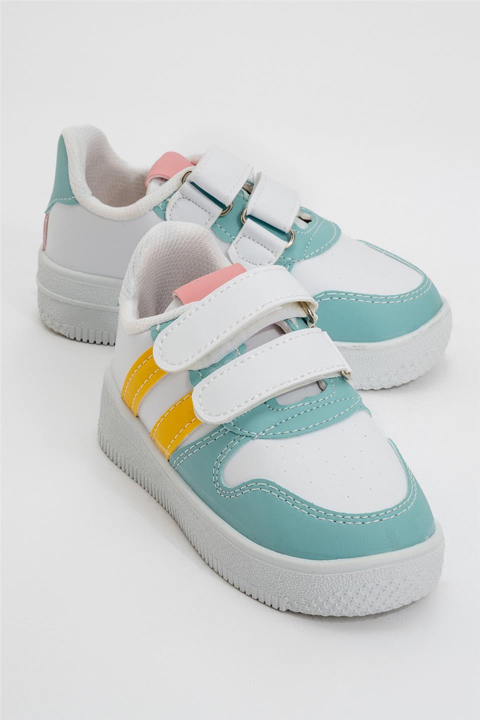 Çocuk Sneaker Spor Ayakkabı BEYAZ - SU YEŞİLİ