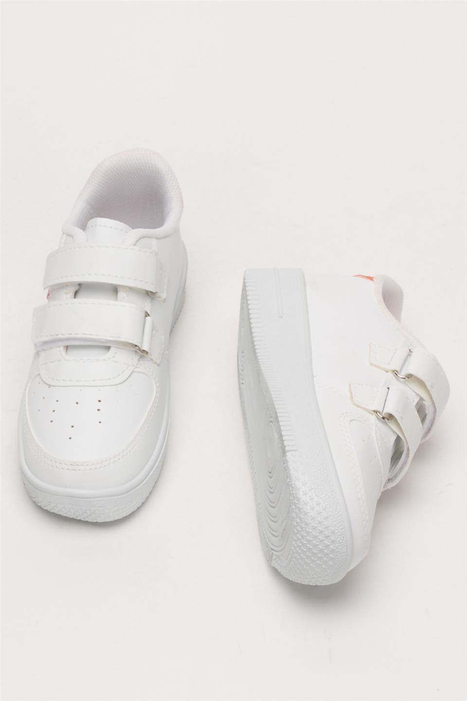 Çocuk Sneaker Spor Ayakkabı BEYAZ - TURUNCU
