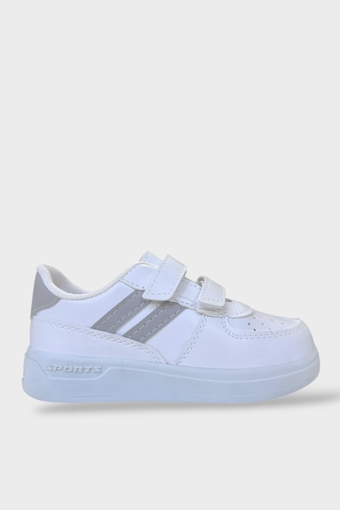 Işıklı Unisex Rahat Hafif Çocuk Spor Ayakkabı BEYAZ - GRİ