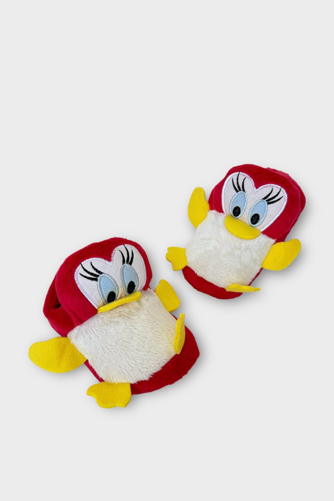 Çocuk Sevimli Ördek Figürlü Unisex Panduf KIRMIZI