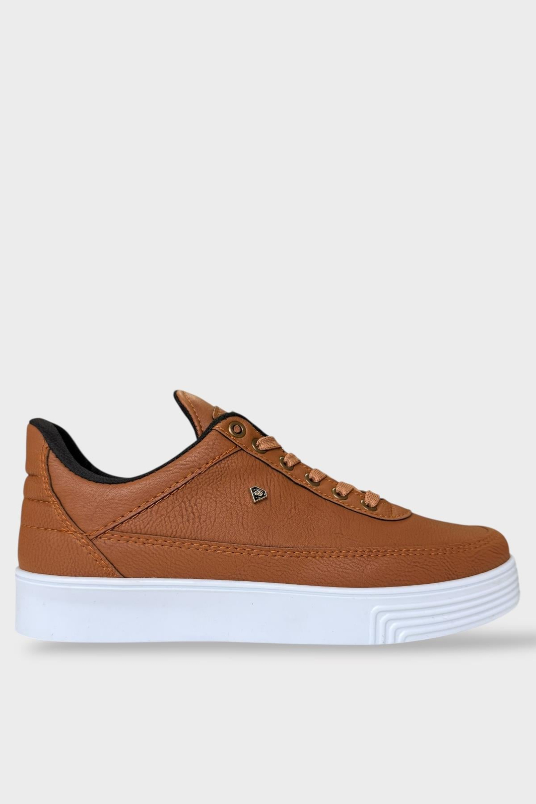 Erkek Günlük Yumuşak İç Astarlı Şık Sneaker Spor Ayakkabı TABA - BEYAZ