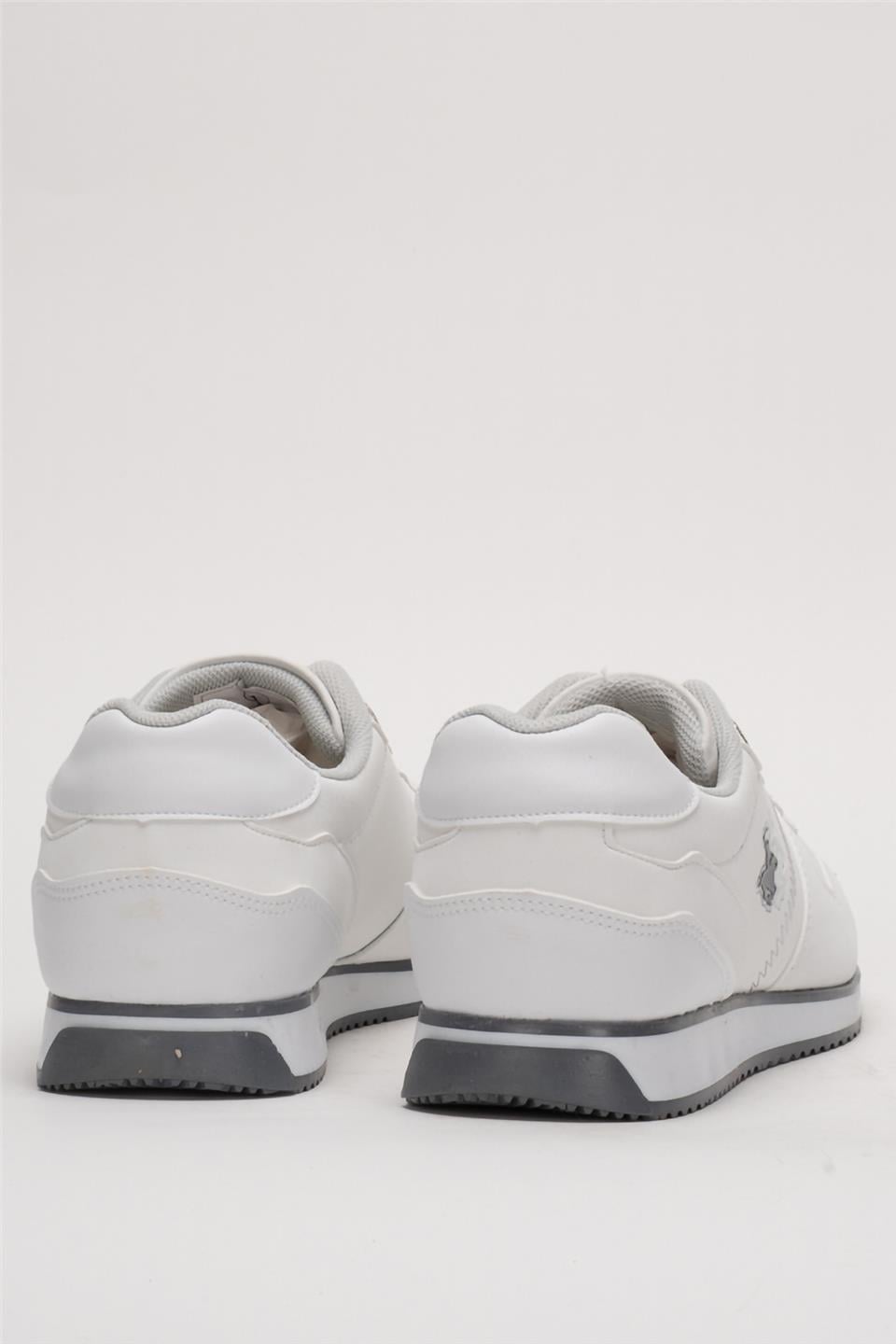 Erkek Günlük Cilt Sneaker Ayakkabı BEYAZ - FÜME