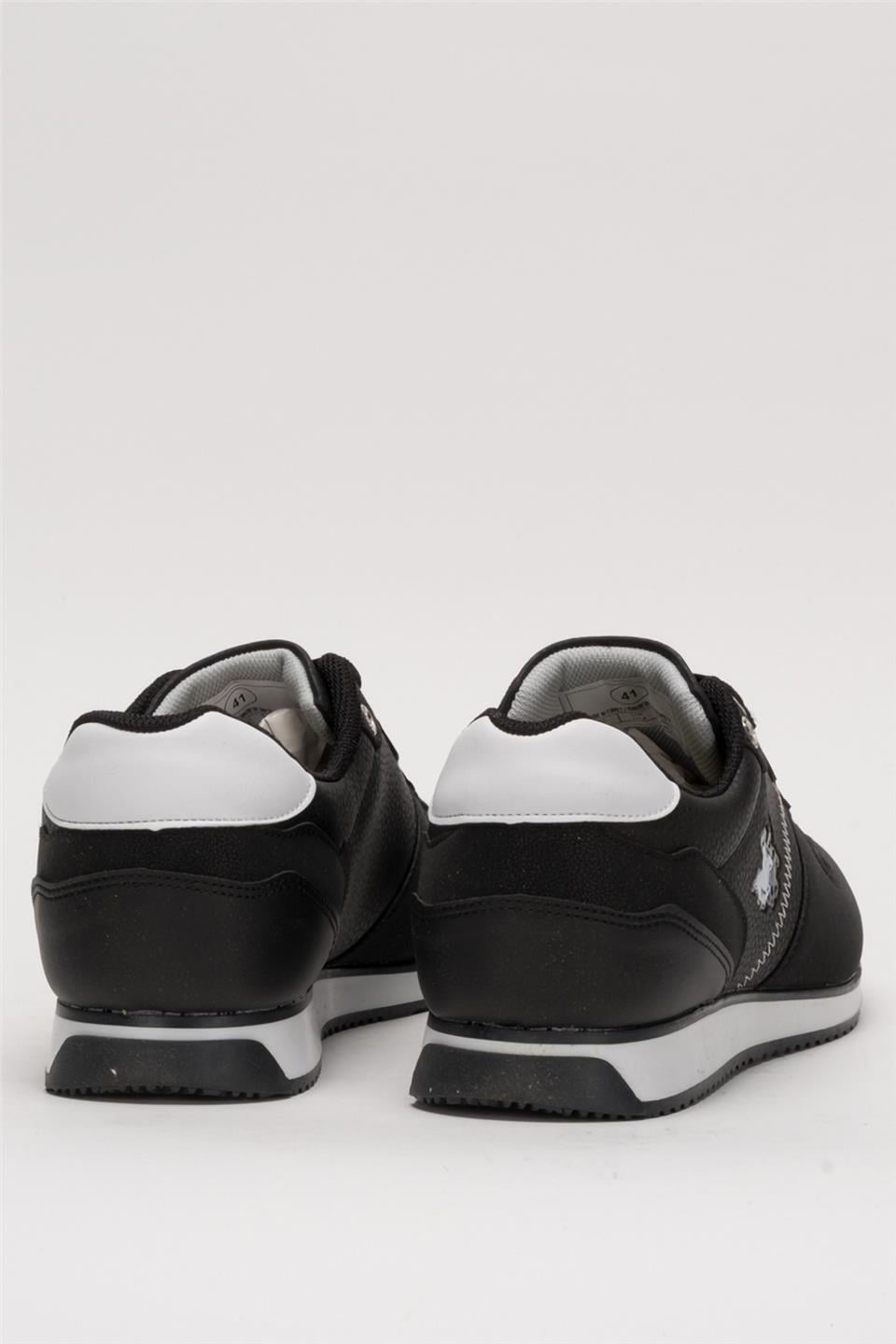 Erkek Günlük Cilt Sneaker Ayakkabı SİYAH - BEYAZ