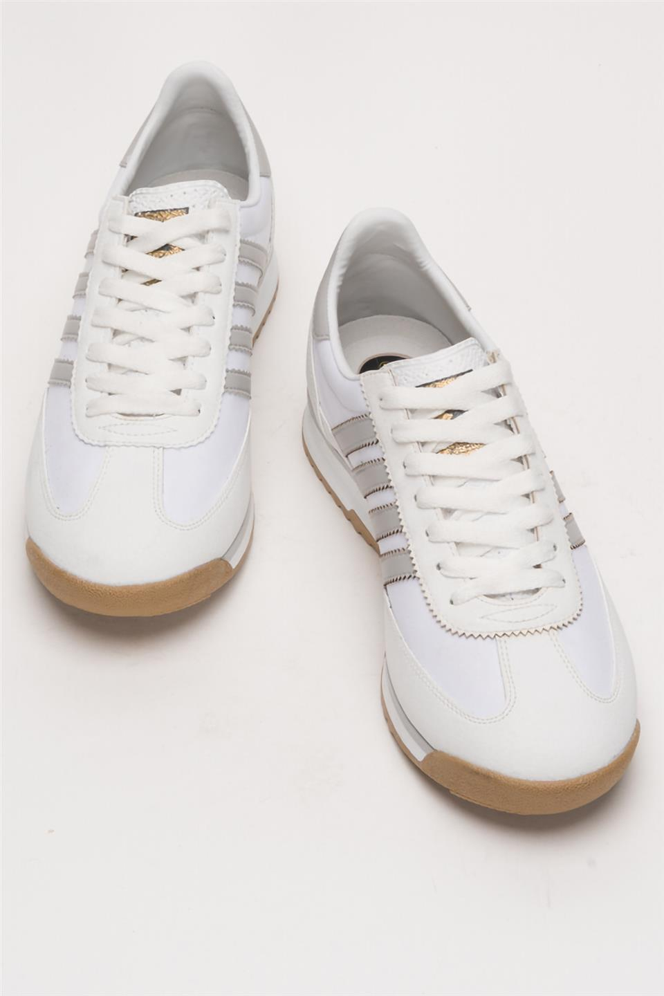 Erkek Günlük Rahat Taban Yumuşak Hafif Sneaker Bağcıklı Spor Ayakkabı  BEYAZ - BUZ
