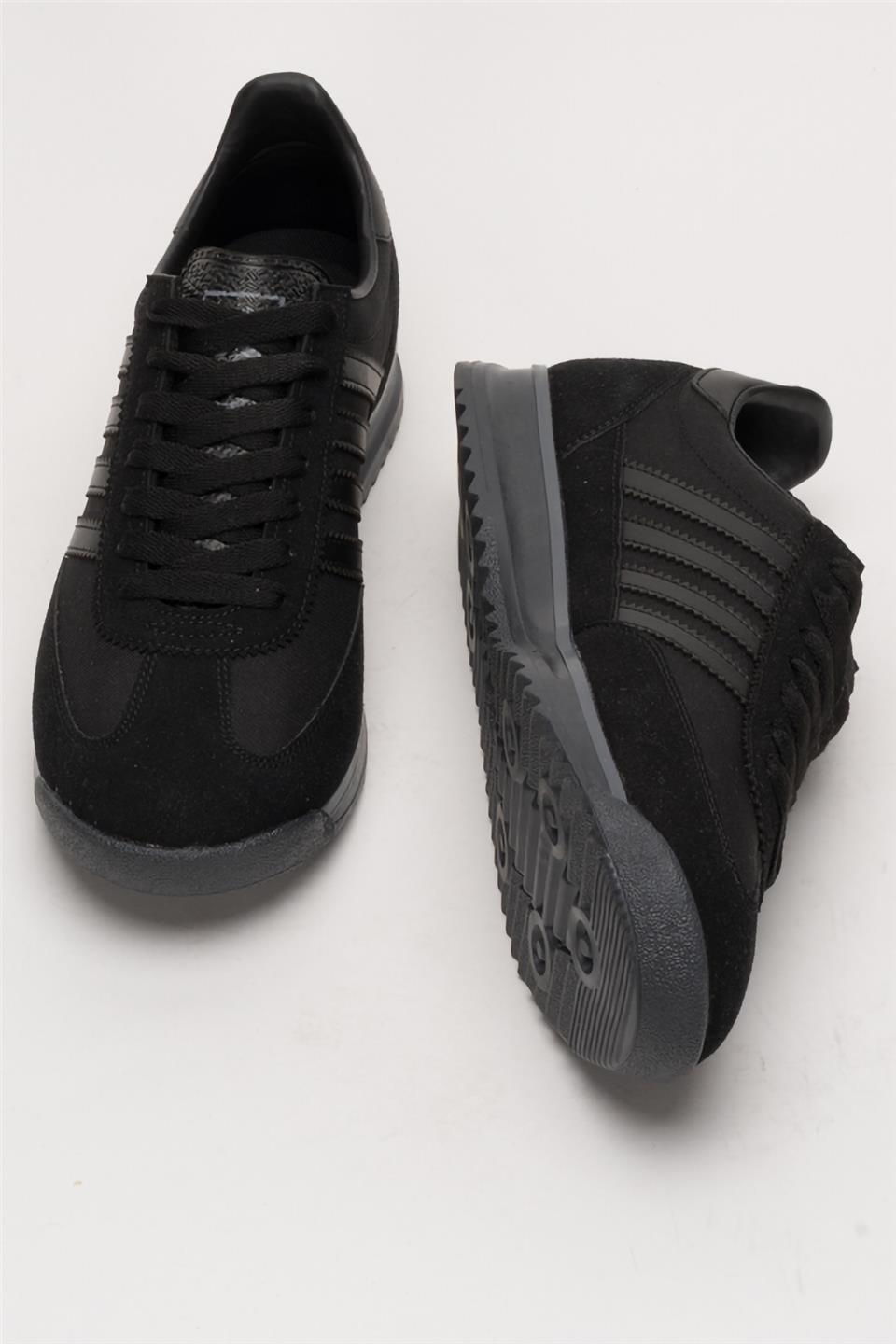 Erkek Günlük Rahat Taban Yumuşak Hafif Sneaker Bağcıklı Spor Ayakkabı  SİYAH